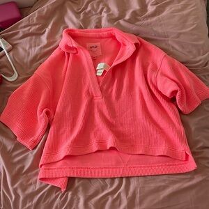 Oversized Coral Aerie Shortsleeved Sweatshirt
